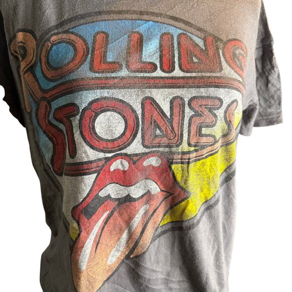 Rolling Stones Vintage Style Tongue Logo Graphic Tee, Gray, Size Small - Picture 2 of 4